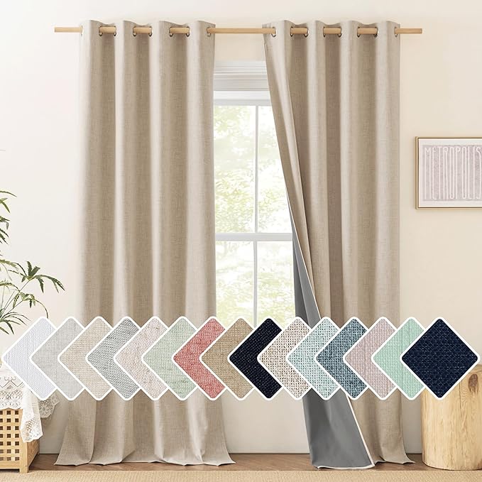 NICETOWN Farmhouse Style Keep Warm Large Window Draperies 108 inches Length by NICETOWN