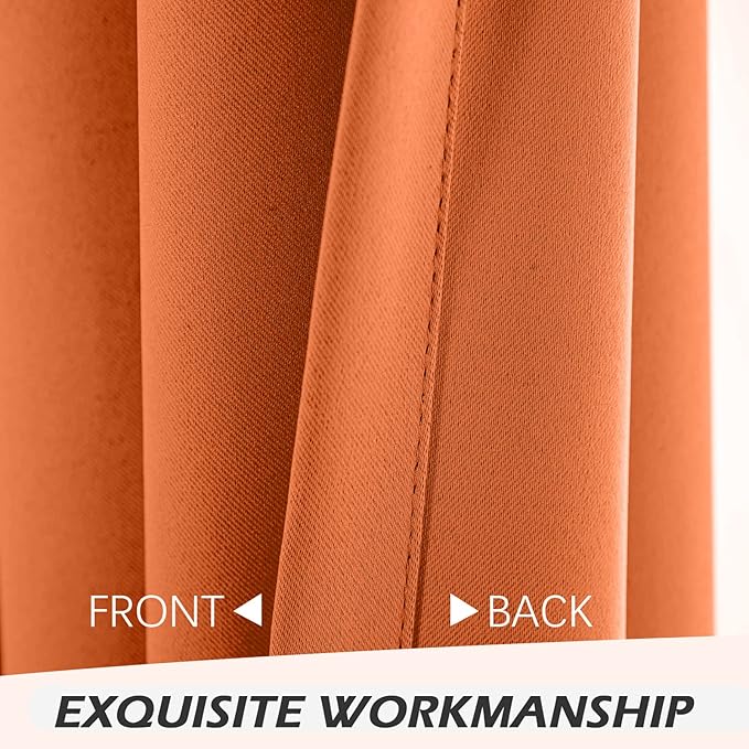 MYSKY HOME Orange Blackout Curtain - Image 5