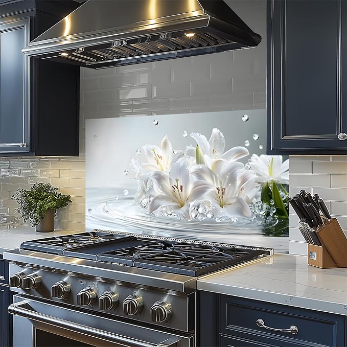 NYZE Kitchen Backsplash Stickers Waterproof Stove Backsplash Protector - Image 2