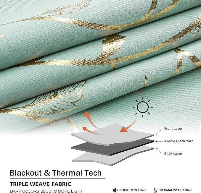 BUHUA Blackout Curtains 84 Inches Long, Living Room Curtains & Drapes, Thermal - Image 7