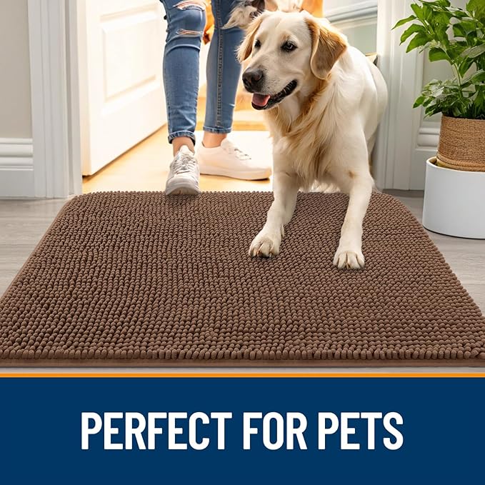 OLANLY Dog Door Mat for Muddy Paws 45x27, Absorbs Moisture and Dirt, Absorbent - Image 6