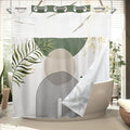 Sage Green Boho No Hooks Shower Curtain by MitpokBrand