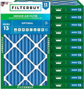 Filterbuy 14x25x2 Air Filter MERV 13 Optimal Smoke & Allergy Defense, by Filterbuy