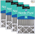Nordic Pure 16x25x5 Pleated MERV 14 Plus Carbon Air Filters 4 Pack | Actual by NordicPure