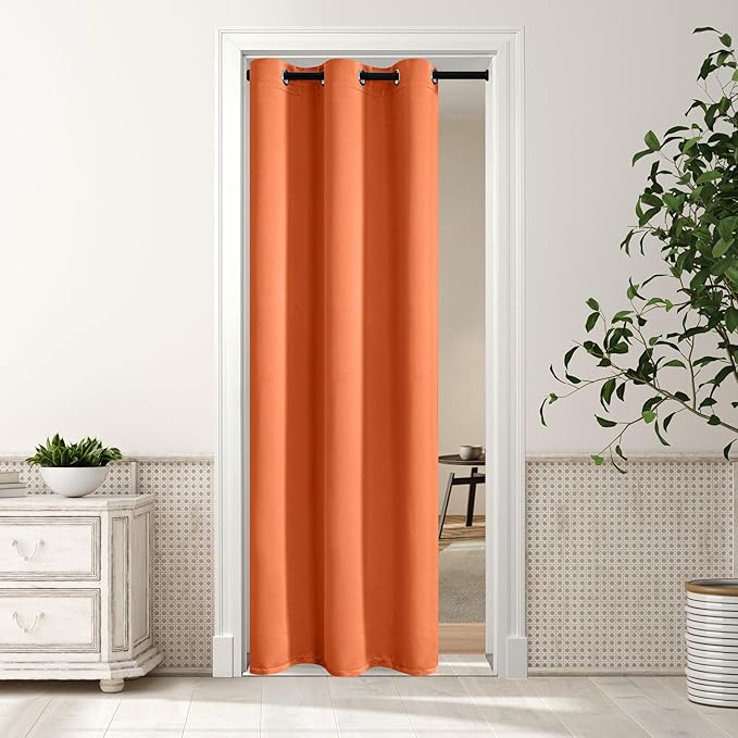 MYSKY HOME Burnt Orange Door Curtains by MYSKYHOME