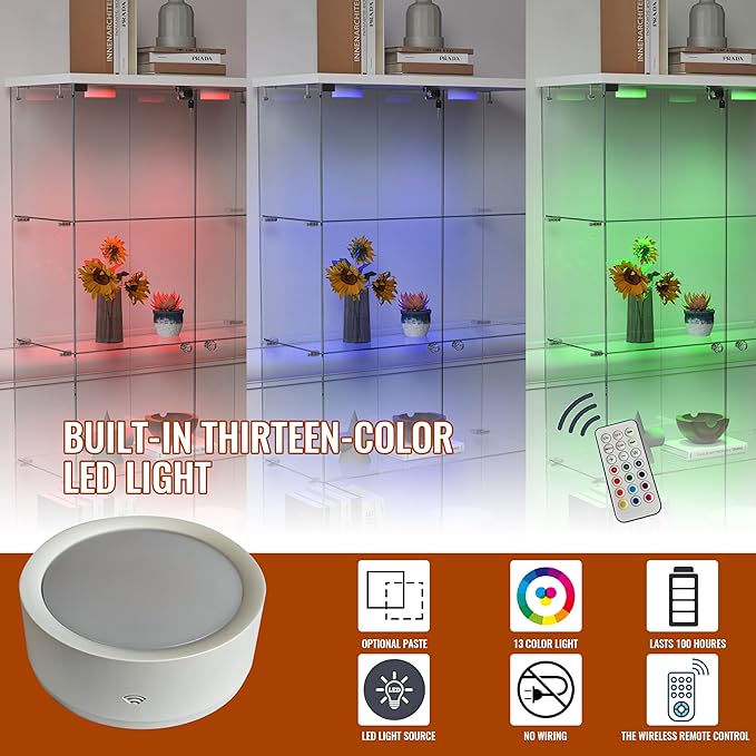 Yoluckea 4-Tier Glass Display Cabinet - Image 3