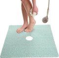 Enkosi Loofah Shower Mat with Drain Hole – Cushioned Anti-Slip Square Bath Mat by ENKOSI