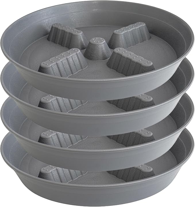 4 Pack Plant Saucer 8 inch, 10 12 14 17 inch, Plant Stand Plastic Plant Saucers by Unknown