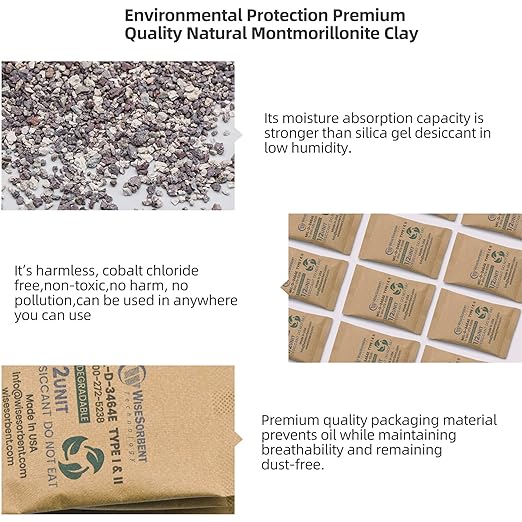 Kraft Clay Desiccants Packs for Safe, 17 Gram 700 Pack Dehumidifier for Gun Safe - Image 3
