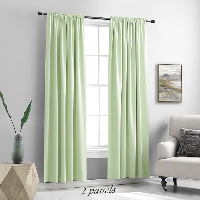DONREN 90 inch Length Room Darkening Curtain Panels - Image 2