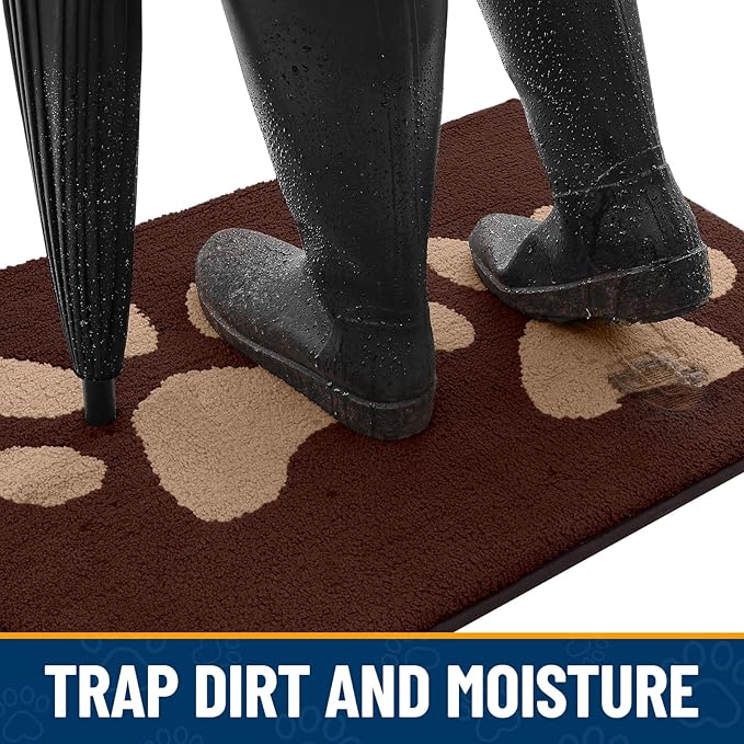 Smiry Dog Door Mat for Muddy Paws, Absorbs Moisture and Dirt, Low-Profile - Image 2