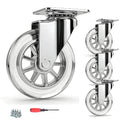 4” Casters Wheels Set of 4, Swivel Castors, Heavy Duty Clear Wheels by YAEMIKY