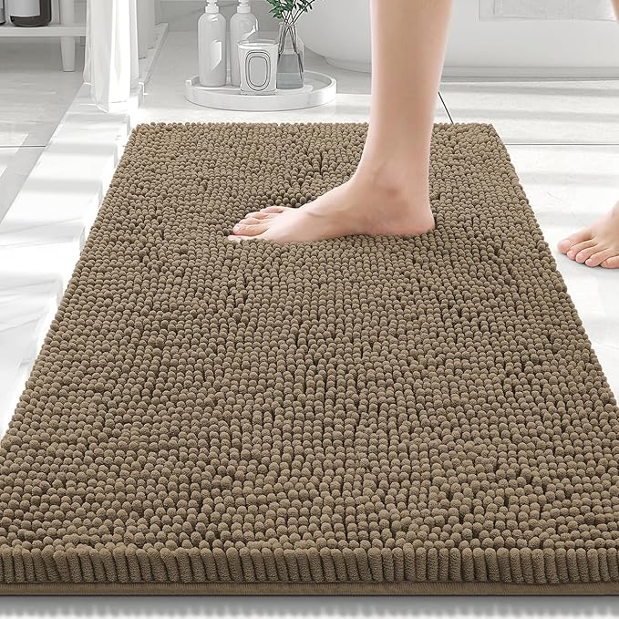 Smiry Luxury Chenille Bathroom Rugs 30x20, Extra Soft and Absorbent Shaggy Bath by Smiry