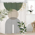 Green Boho Shower Curtain Extra Long Modern Abstract Bohemian Green Gold by MitpokBrand
