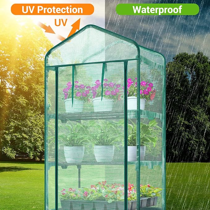 Mini Greenhouse for Indoor Outdoor: Ohuhu Small Plastic Plant Green House - Image 2