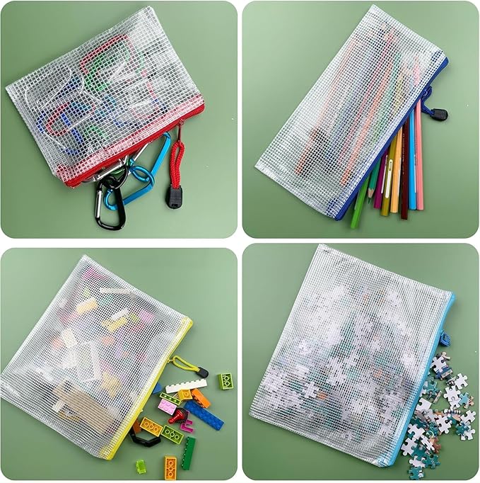 Oaimyy-B5, Mesh Zipper Pouch Document Folders Bag Plastic Zip File Folders - Image 4