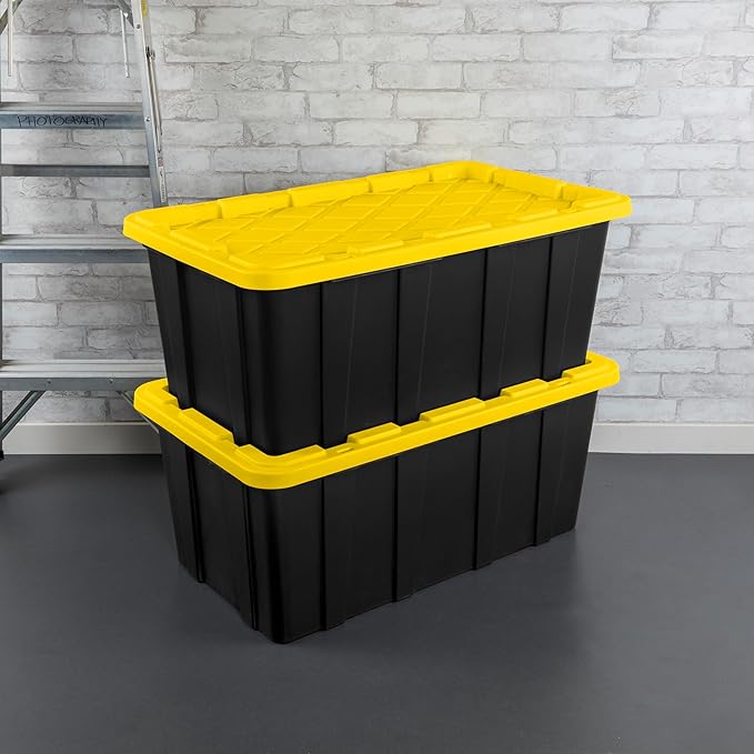 Sterilite 38 Gal Industrial Tote, Stackable Storage Bin - Image 6