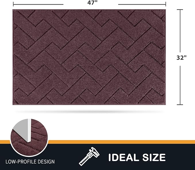 PURRUGS Dirt Trapping Door Mat 32" x 47", Non-Slip Machine Washable Entry Rug - Image 2