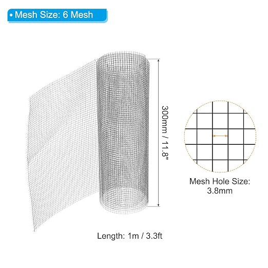 PATIKIL 304 Stainless Steel Wire Mesh Screen, 6 Mesh Woven Air Vent Filter Mesh - Image 2
