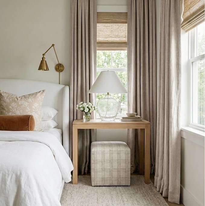 RYB HOME 100% Blackout Linen Curtains 102 Inch Long, Thermal Insulated Privacy - Image 2