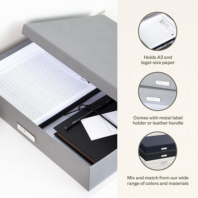 Bigso Sverker Fiberboard Legal and Art Storage Box | Scrapbook Storage Box - Image 4