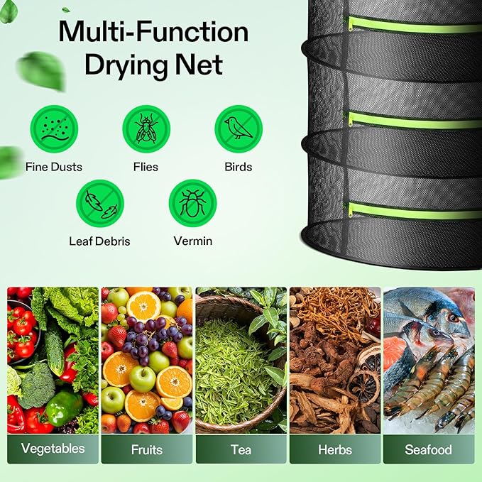 VIVOSUN 2-Pack 8-Layer Mesh Drying Rack Hanging Design - Image 7