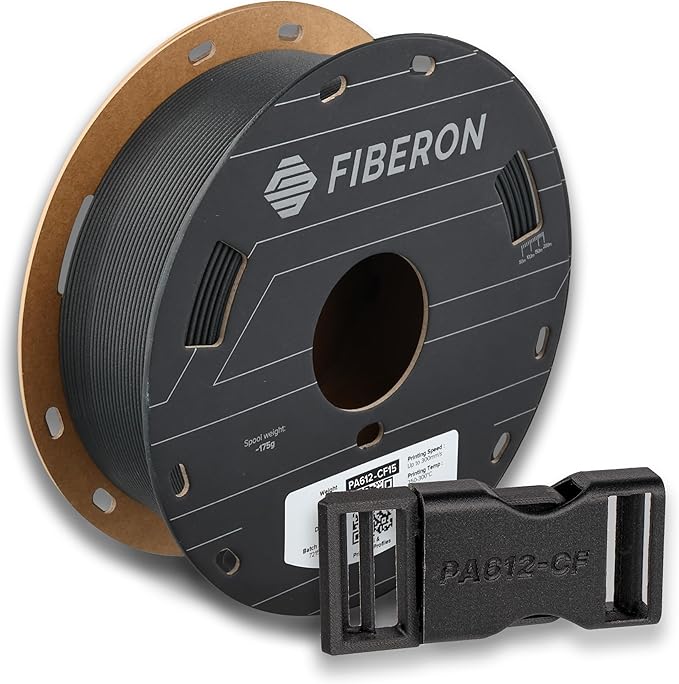 Polymaker Fiberon PA612-CF Carbon Fiber Nylon Filament 1.75mm Black 0.5kg by Polymaker