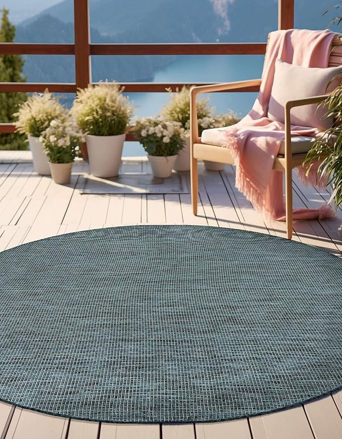Unique Loom Outdoor Solid Collection Area Rug - Image 3