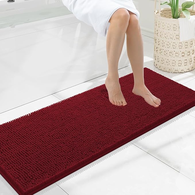 Smiry Luxury Chenille Bathroom Rugs 47x17, Extra Soft and Absorbent Shaggy Bath by Smiry