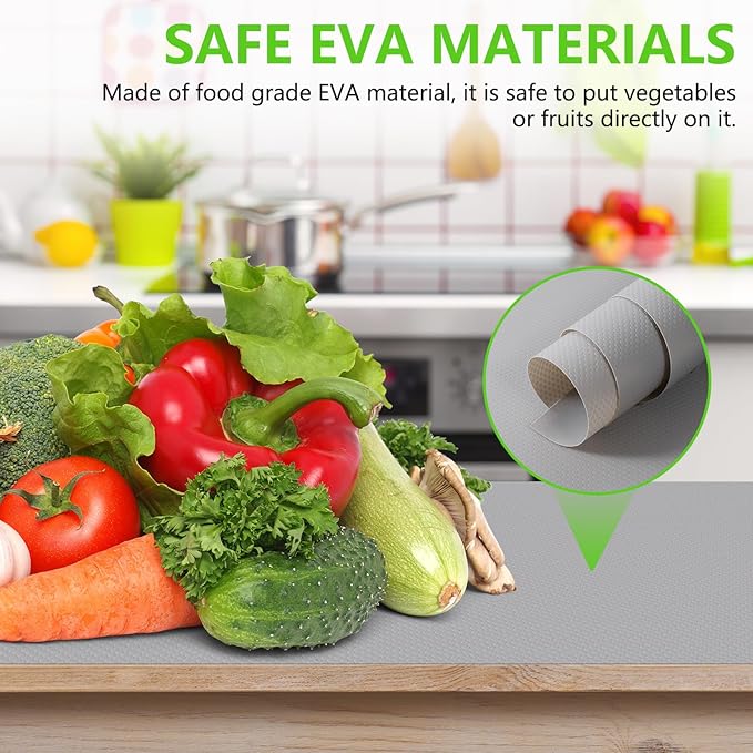 Light Gray Shelf Liners for Kitchen Cabinets Non Adhesive Drawer Liner for - Image 4