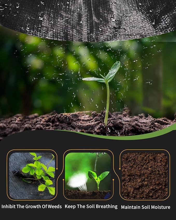 13ftx108ft Weed Barrier Landscape Fabric Heavy Duty, Premiun 5OZ Garden - Image 5