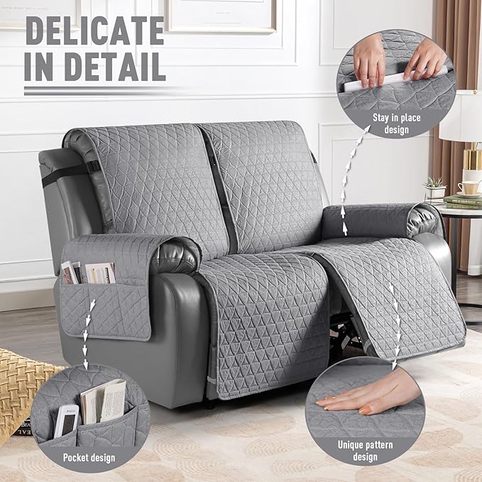 TAOCOCO 100% Waterproof Recliner Cover, Non-Slip Washable Reclining Couch Cover - Image 6