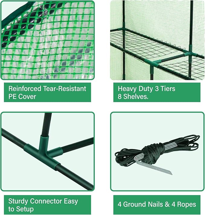 ZENY Mini Walk-in Greenhouse, Portable Warm House - Image 5