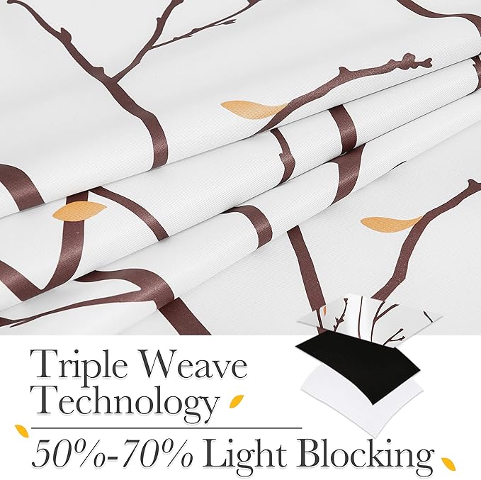 NICETOWN Room Darkening Curtains Branch Pattern - Image 4