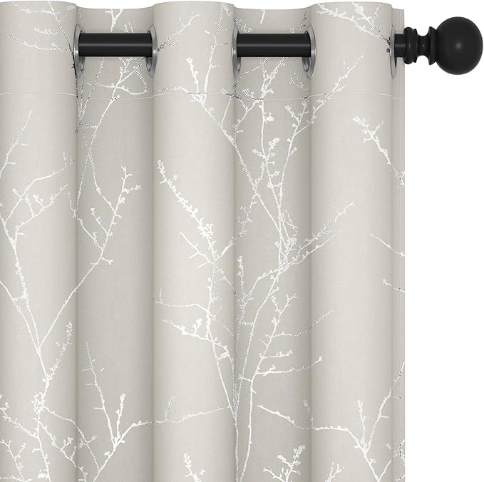 Deconovo Short Curtains, Room Darkening Curtain Beige, Thermal Insulated by Deconovo