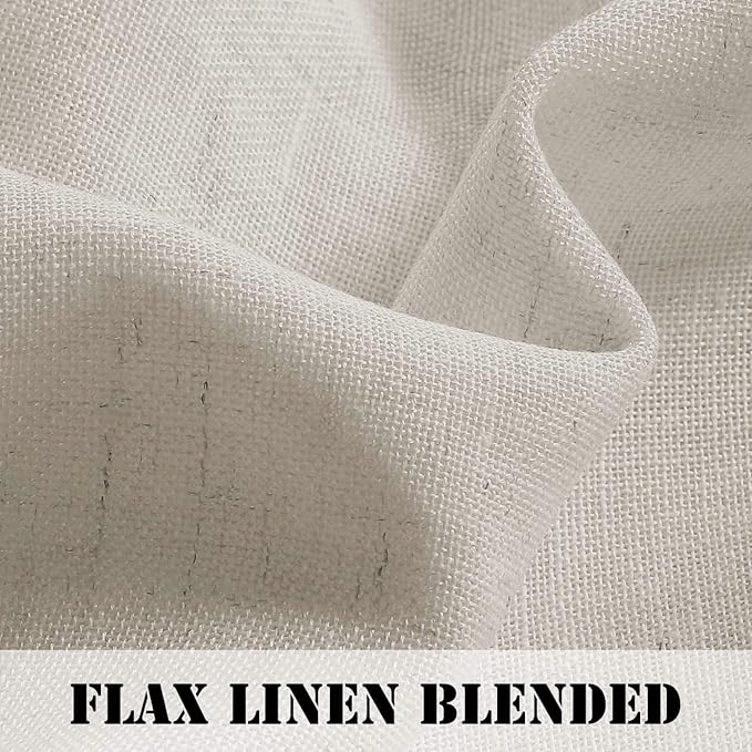 Linen Curtains Elegant Natural Linen Blended Curtains Energy Efficient Light - Image 3