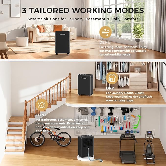 2000 Sq.Ft Dehumidifier for Basement, 30 Pints Portable Dehumidifier for Home - Image 5