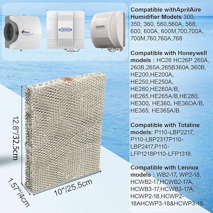 2-Pack 35 Water Panel Humidifier Replacement Filter, Aluminum Mesh Compatible - Image 2