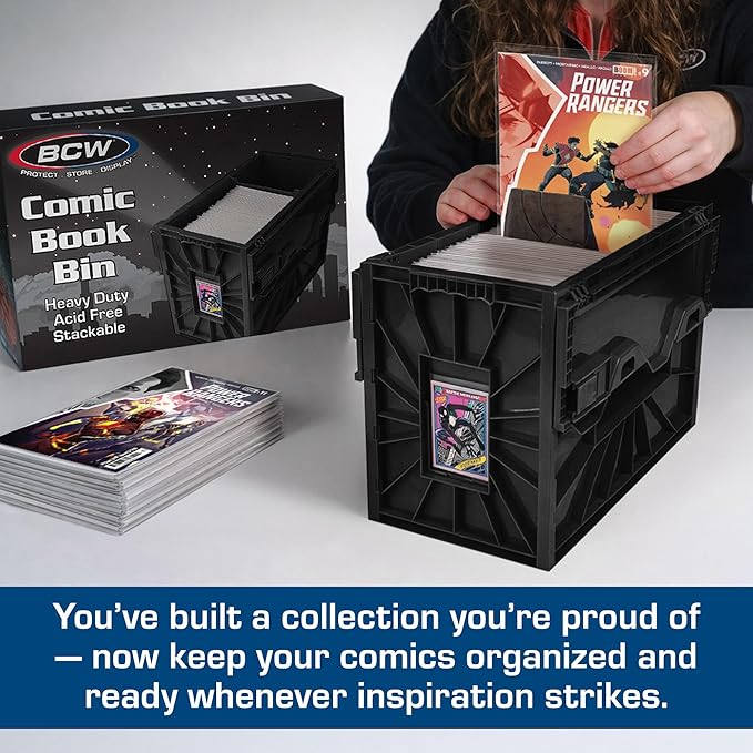 BCW Short Comic Book Bin | Holds 150 Comics | Stackable Plastic Storage | - Image 2