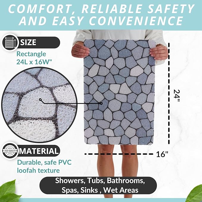ENKOSI Loofah Non-Slip Shower and Bath Mat - Image 3