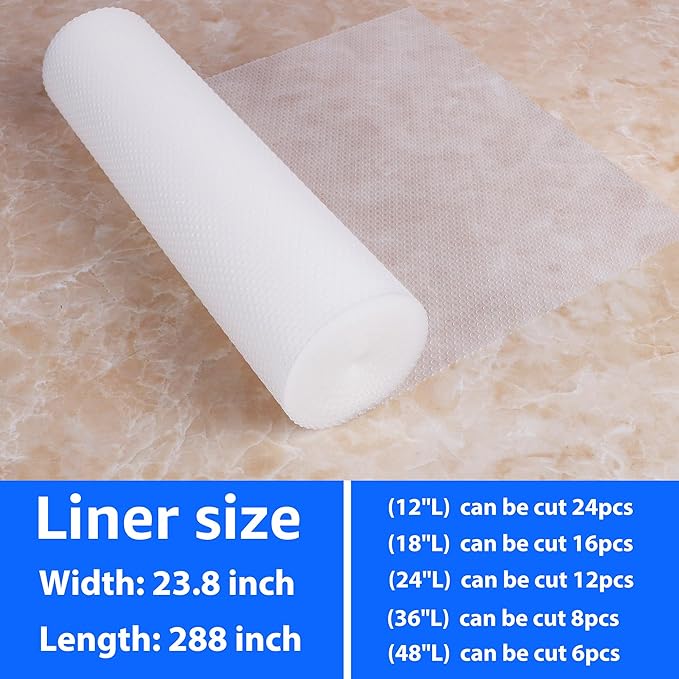 Clear Shelf Liners for Kitchen Cabinets: 23.8" W x 288" L Waterproof Under Sink - Image 9