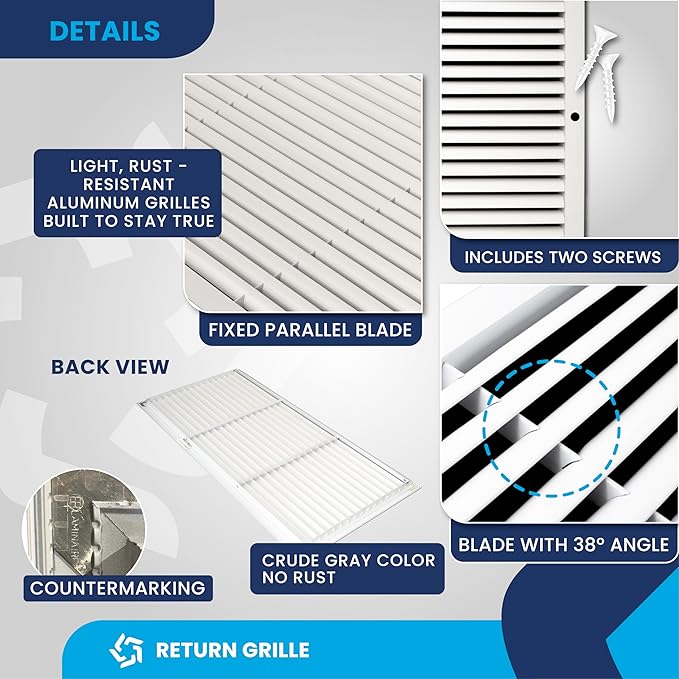 36x16 Inch Air Return Vent Cover Decorative – Premium Aluminum AC Vent Cover - Image 3
