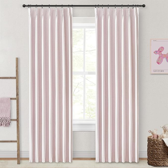Soft Pink Kawaii 90 Inch Blackout Curtains by QJMYDECO