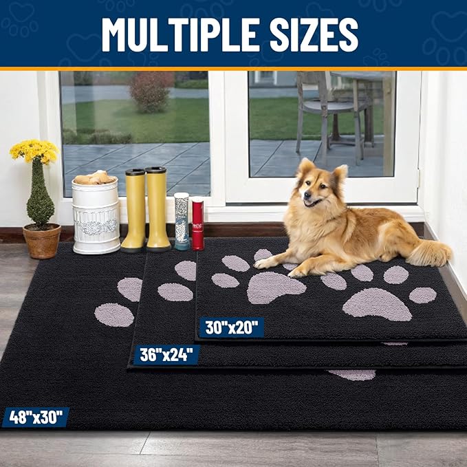 Smiry Dog Door Mat for Muddy Paws, Absorbs Moisture and Dirt, Low-Profile - Image 3