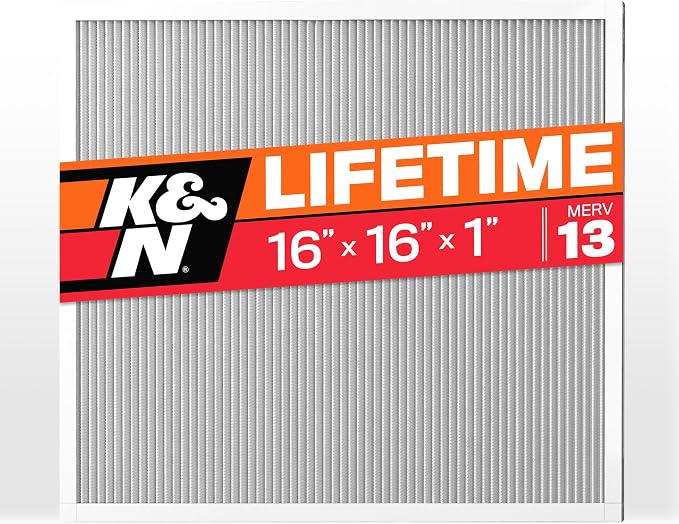 K&N 16X16X1 HVAC Furnace Air Filter, Lasts a Lifetime, Merv 13, the Last HVAC by KNEngineeringInc