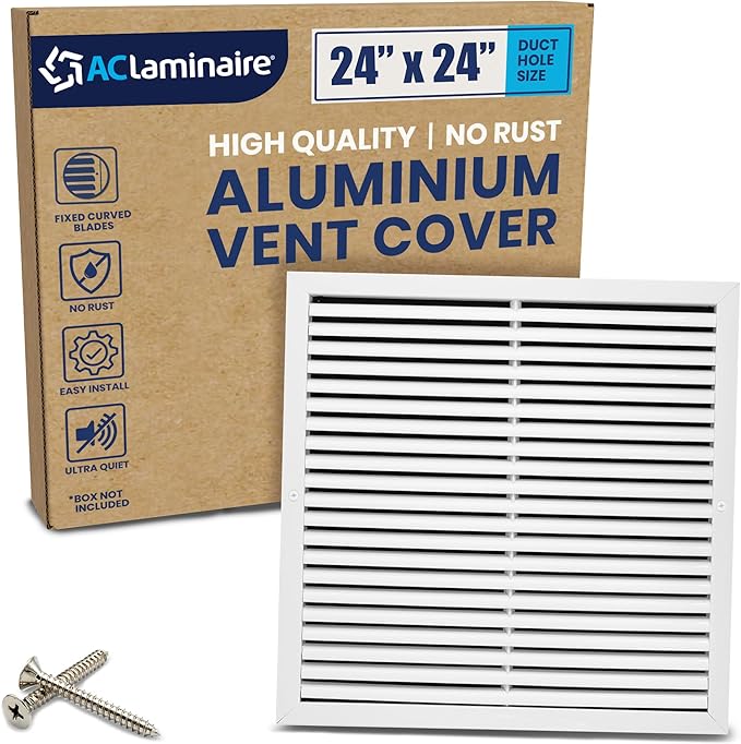 24x24 Inch Air Return Vent Cover Decorative – Premium Aluminum AC Vent Cover by LAMINAIRE