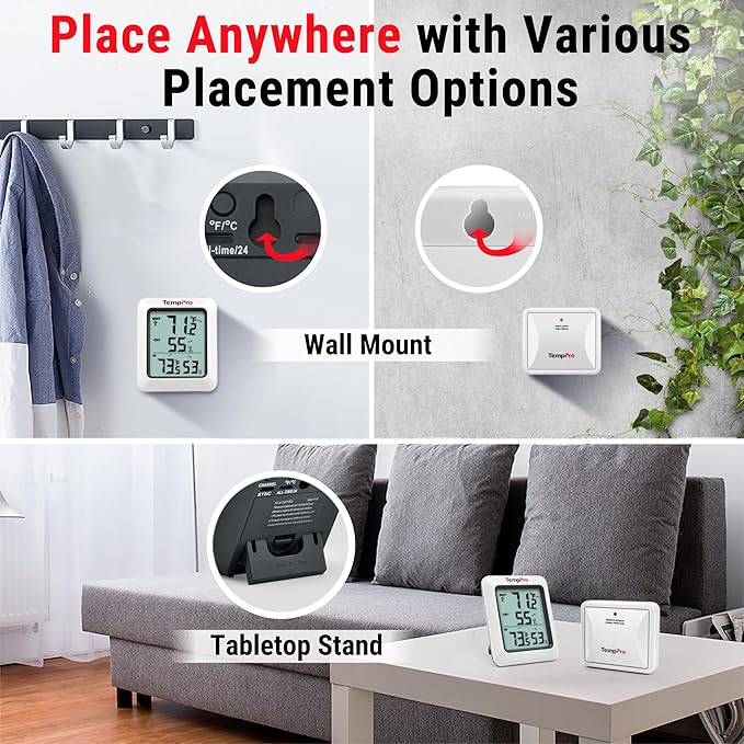 TempPro TP60-2 Digital Hygrometer Indoor Outdoor Thermometer Wireless - Image 6