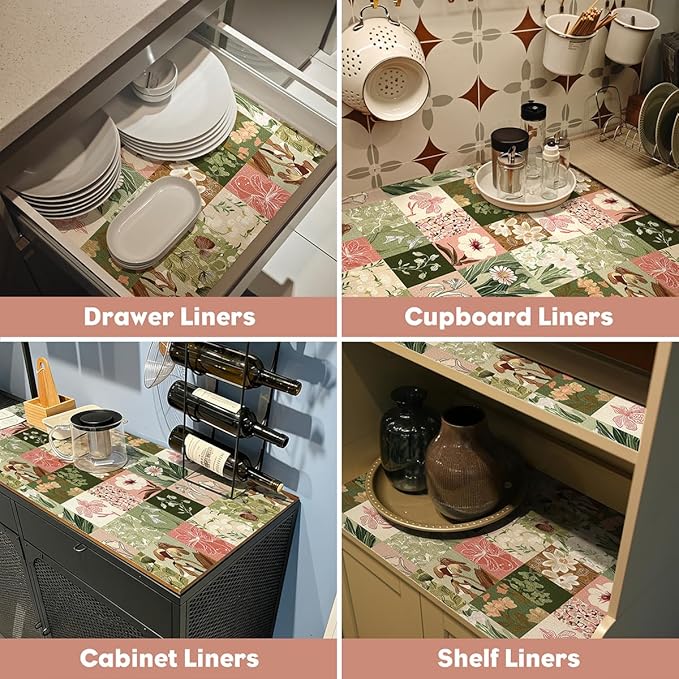 Drawer and Shelf Liner for Kitchen Cabinets Non-Adhesive Cabinet Liner for - Image 6