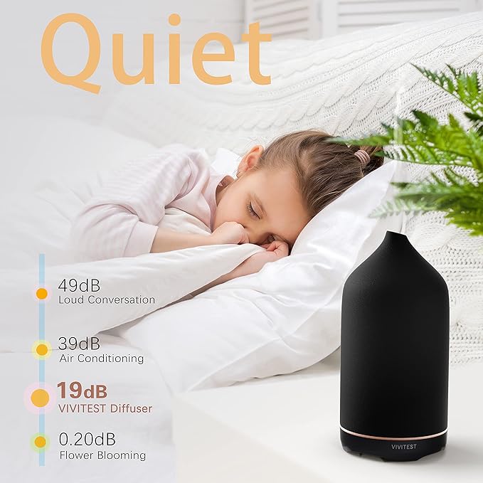 VIVITEST Diffusers for Essential Oils, Stone Oil Diffuser, Ceramic Essential - Image 8