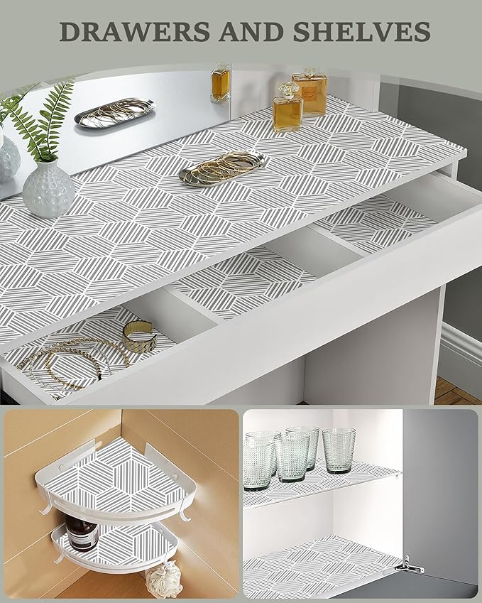 Shelf Liner for Kitchen Cabinet 11.8In x 30FT, Non-Adhesive Cabinet Liners Slip - Image 4